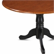 Pemberly Row 3-Piece Drop Leaf Wood Kitchen Table Set in Black and Cherry