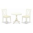 Pemberly Row 3-Piece Antique Double X-Back Chair and Table Set in White