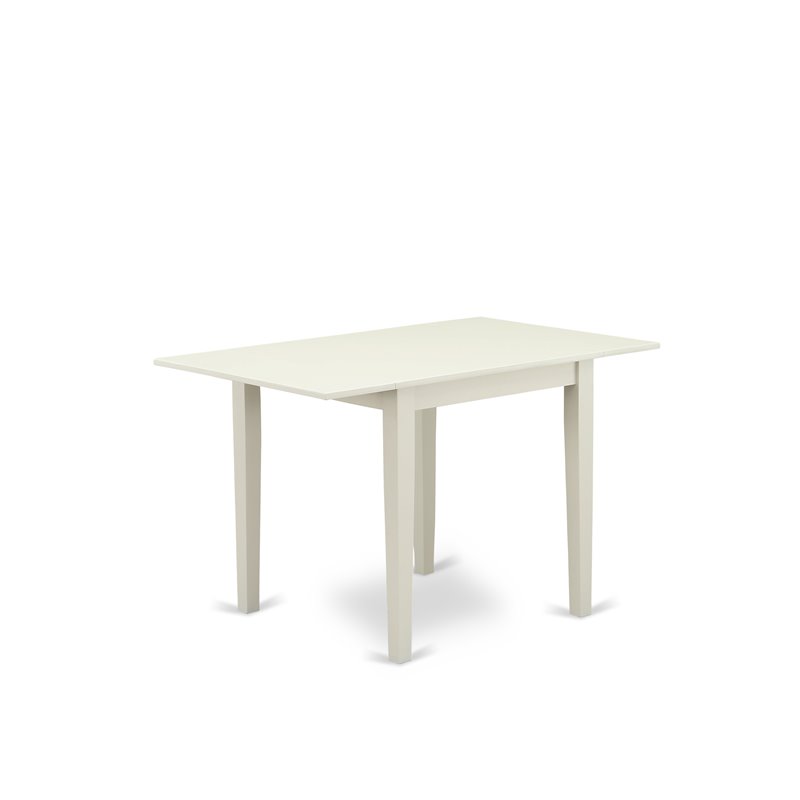 Pemberly Row 3-Piece Dining Set with Slat Back Chairs in Linen White
