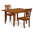 Pemberly Row 3-Piece Wood Dining Table Set in Saddle Brown Finish