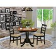 Pemberly Row 3-Piece Wood Dining Set with Black/Cherry Finish
