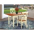 Pemberly Row Norfolk 3-Piece Wood Kitchen Table Set in Buttermilk & Cherry