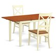 Pemberly Row Norfolk 3-Piece Wood Kitchen Table Set in Buttermilk & Cherry
