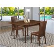 Pemberly Row 3-Piece Wood Dining Set in Mahogany Finish with Slat Back Chairs