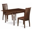 Pemberly Row 3-Piece Wood Dining Set in Mahogany Finish with Slat Back Chairs