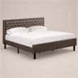 Pemberly Row King Upholstered Panel Bed in Brown and Engineered Wood
