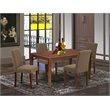 Pemberly Row 5-Piece Wood Dining Set in Mahogany with Coffee Chairs