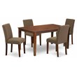 Pemberly Row 5-Piece Wood Dining Set in Mahogany with Coffee Chairs