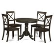Pemberly Row Antique 5-Piece Round Wooden Dining Set Cappuccino Finish