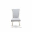 Pemberly Row Verona Set of 2 Wood Dining Chairs with Gray Linen Upholstery