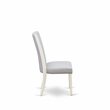 Pemberly Row Verona Set of 2 Wood Dining Chairs with Gray Linen Upholstery