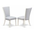Pemberly Row Verona Set of 2 Wood Dining Chairs with Gray Linen Upholstery