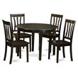 Pemberly Row Boston 5-Piece Wood Dining Room Set in Cappuccino Finish