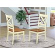 Pemberly Row Quincy 10 in Wood Dining Chair Set of 2 in Cream/Cherry Finish