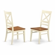 Pemberly Row Quincy 10 in Wood Dining Chair Set of 2 in Cream/Cherry Finish