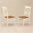 Pemberly Row Quincy 10 in Wood Dining Chair Set of 2 in Cream/Cherry Finish