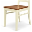 Pemberly Row Quincy 10 in Wood Dining Chair Set of 2 in Cream/Cherry Finish
