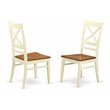 Pemberly Row Quincy 10 in Wood Dining Chair Set of 2 in Cream/Cherry Finish