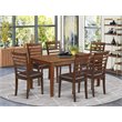 Pemberly Row Capri 7-Piece Wood Table and Dining Chair Set in Mahogany