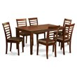 Pemberly Row Capri 7-Piece Wood Table and Dining Chair Set in Mahogany