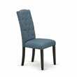 Pemberly Row Celina Upholstered Dining Chairs in Black/Blue (Set of 2)