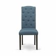Pemberly Row Celina Upholstered Dining Chairs in Black/Blue (Set of 2)