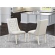 Pemberly Row Fabric Dining Chairs in White/Gray (Set of 2)