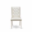 Pemberly Row Fabric Dining Chairs in White/Gray (Set of 2)