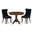 Pemberly Row 3-Piece Dining Room Set in Mahogany/Black