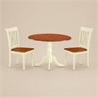 Pemberly Row 3-Piece Dublin Dining Set with X-Back Chairs in Cream/Cherry