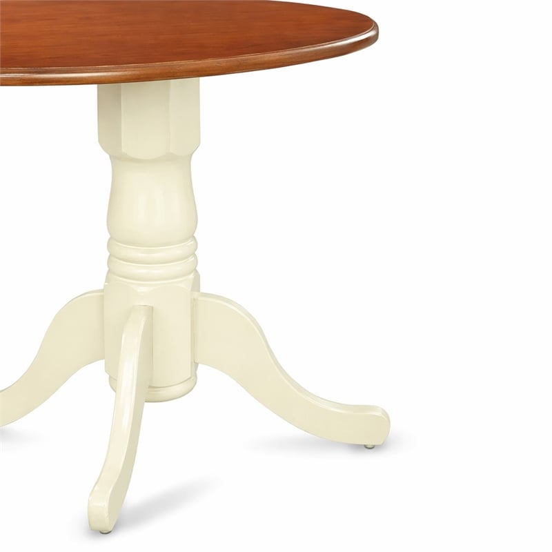 Pemberly Row 3-Piece Dublin Dining Set with X-Back Chairs in Cream/Cherry