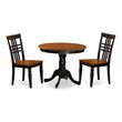 Pemberly Row 3-Piece Dining Set with High Back Chairs in Black & Cherry