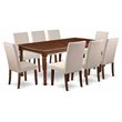 Pemberly Row Dover 9-Piece Rectangular Dining Set in Mahogany Cream