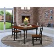 Pemberly Row 3-Piece Wood Dining Room Table Set in Black and Cherry