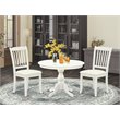 Pemberly Row 3-Piece Dining Set with Slatted Back Chairs in Linen White