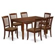 Pemberly Row 7-Piece Wood Dining Table Set in Mahogany Finish with Chairs