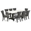 Pemberly Row 9-Piece Dining Set in Dark Gotham Gray