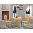 Pemberly Row 3-Piece Dining Table Set with Oak Finish Wood