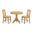 Pemberly Row 3-Piece Dining Table Set with Oak Finish Wood