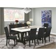 Pemberly Row 9-Piece Rectangular Black/White Dining Table Set