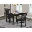 Pemberly Row Norfolk 3-Piece Dining Set with Slatted Back in Black
