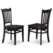 Pemberly Row Norfolk 3-Piece Dining Set with Slatted Back in Black