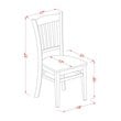 Pemberly Row Norfolk 3-Piece Dining Set with Slatted Back in Black