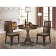 Pemberly Row Antique 3-Piece Wood Dining Set with Fabric Seats in Mahogany