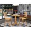 Pemberly Row 3-Piece Wood Dining Table Set with Chairs in Oak Finish