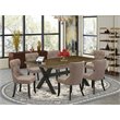 Pemberly Row 7-Piece X-Style Dining Set in Multi-Color Finish