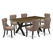 Pemberly Row 7-Piece X-Style Dining Set in Multi-Color Finish