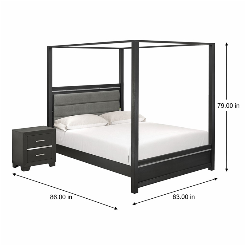 Pemberly Row 2-Piece Queen Bedroom Set in Brush Gray Finish