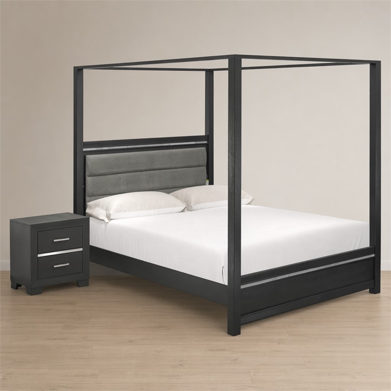 Pemberly Row 2-Piece Queen Bedroom Set in Brush Gray Finish
