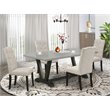 Pemberly Row 5-Piece Wood Dining Set in Black and Doeskin Upholstery